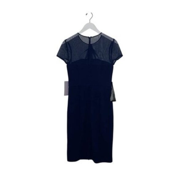JS Collections Blue Illusion Sheath Cocktail Dress Size 2 NWT - Picture 5 of 5